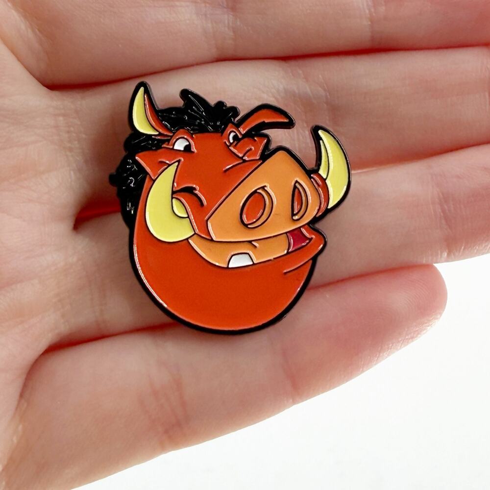 Pumbaa Inspired Warthog Enamel Pin Cute Cartoon Safari Lapel Badge